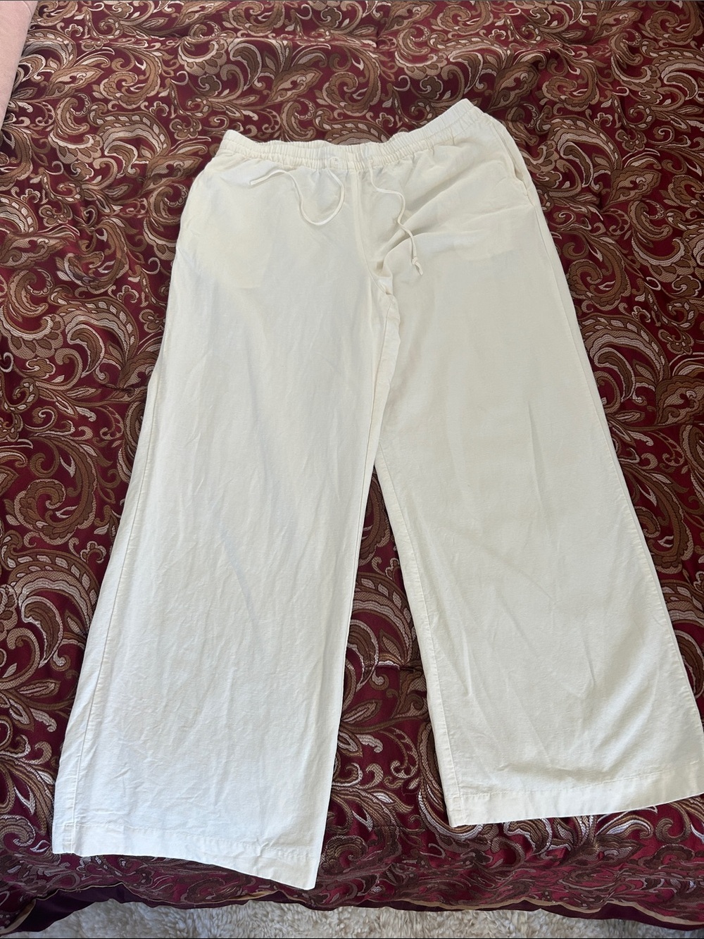 H&M Cream Drawstring Kids Sweatpants